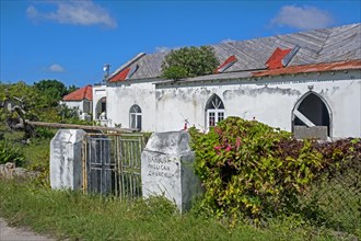 Damaged Holy Trinity Anglican Church after 2017 Hurricane Irma devastated the island of Barbuda