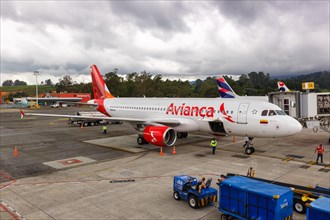 An Avianca Airbus A320 aircraft with registration N954AV at Medellin Rionegro Airport