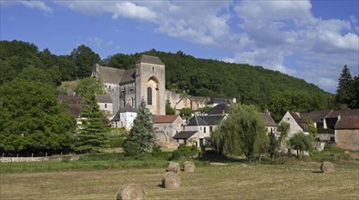 The medieval village Saint-Amand-de-Coly with its fortified Romanesque abbey church