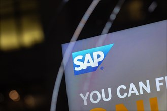 A logo of the SAP company is seen in a branch office in Berlin