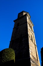 Church Tower of Santa Maria del Sasso Against Blue Clear Sky on Mountain in a Sunny Day in Morcote
