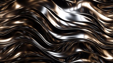 Seamless tile of metalic wavy abstract background