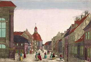 View of Mauerstrasse and the Holy Trinity Church in Berlin