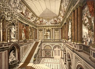 The main staircase in Herrenchiemsee Palace in Upper Bavaria