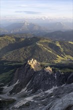 Rocky mountain peaks of the Koenigsjodler via ferrata