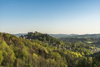 View of the Odenwald and the village of Lindenfels