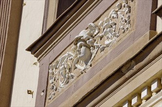 Details of a historic house facade
