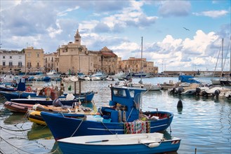 Boats in the fishing port of Trani