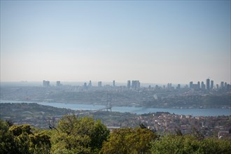 View of Istanbul Bosporus with two continents
