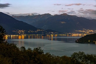 View from Cannobio to Ascona and Locarno at night