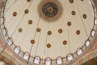 Inner view of dome in Ottoman architecture in Istanbul