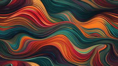 Truly seamless tile of colorful wavy abstract background
