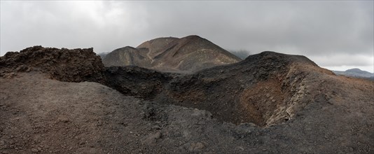 Secondary crater and volcanic landscape of Etna