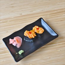 Asian Japanese Food Sushi Spicy Salmon Gunkan