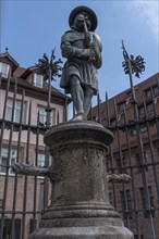 Bagpiper historical fountain figure
