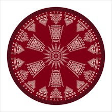 Tunisian embroidery inspired round design element