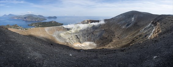 View over the large crater