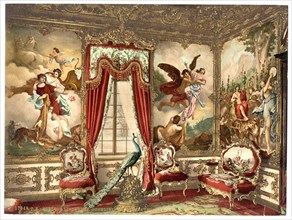 The tapestry wallpaper in Linderhof Palace
