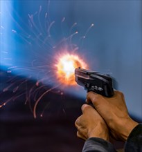 Man Shooting with a Gun in Switzerland