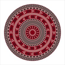 Tunisian embroidery inspired round design element