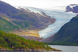 Svartisen glacier tongue and fjord
