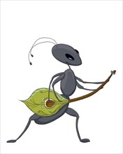 Cute ant playing guitar