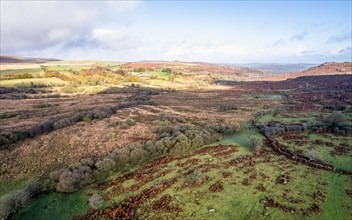 View over Emsworthy Mire from a drone