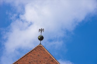 Imperial eagle on the top of one of the towers of the collegiate church of St. Servatius in Quedlinburg
