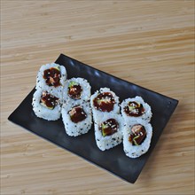 Asian Japanese Food sushi Salmon Teriyaki Roll