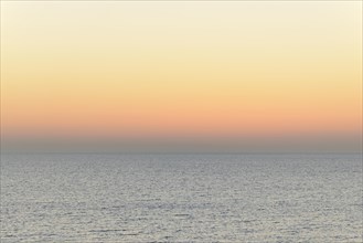 Evening light over the calm North Sea after sunset