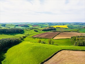 Fields and farms from a drone