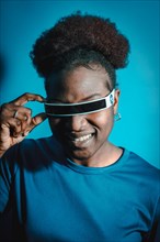 Young black woman enjoying the future