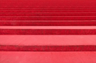 Red carpet on stairway