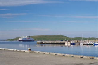 A Hurtigruten ship arrives