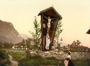 A crucifix in the landscape near Garmisch-Partenkirchen in Bavaria