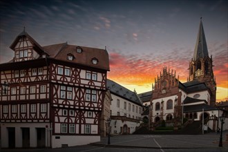 Part of an old town with half-timbered houses