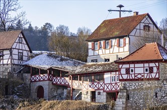 Village of Gundelfingen in the valley of the Great Lauter near Muensingen