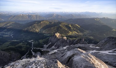 Mountain panorama in the evening light