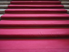 Red carpet on stair