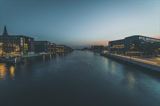 Water canal at dusk