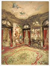 The tapestry wallpaper in Linderhof Palace
