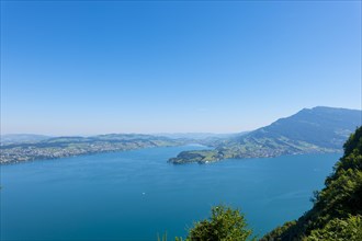Aerial View over Lake Lucerne and Mountain in Burgenstock