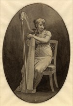 A Lady Playing the Harp