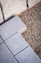 Natural stone floor on construction site
