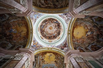 Dome with ceiling fresco in Poellau Collegiate Church