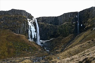 Grundarfoss waterfall on the north coast of the Snaefellsnes peninsula in western Iceland