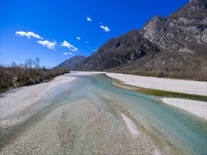 River Tagliamento at the edge of the Alps in Venzone