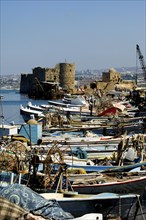Fishing boats in saida lebanon
