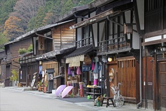 Houses at Narai-juku traditional small town in Nagano Japan