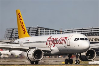 Airbus A320neo of Pegasus Airlines landing at the airport